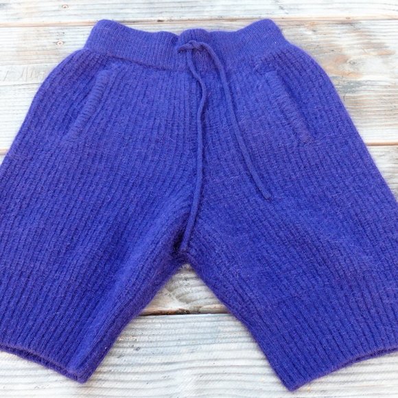 The Style PURPLE Angora Wool Blend Belted Shorts - Picture 7 of 16